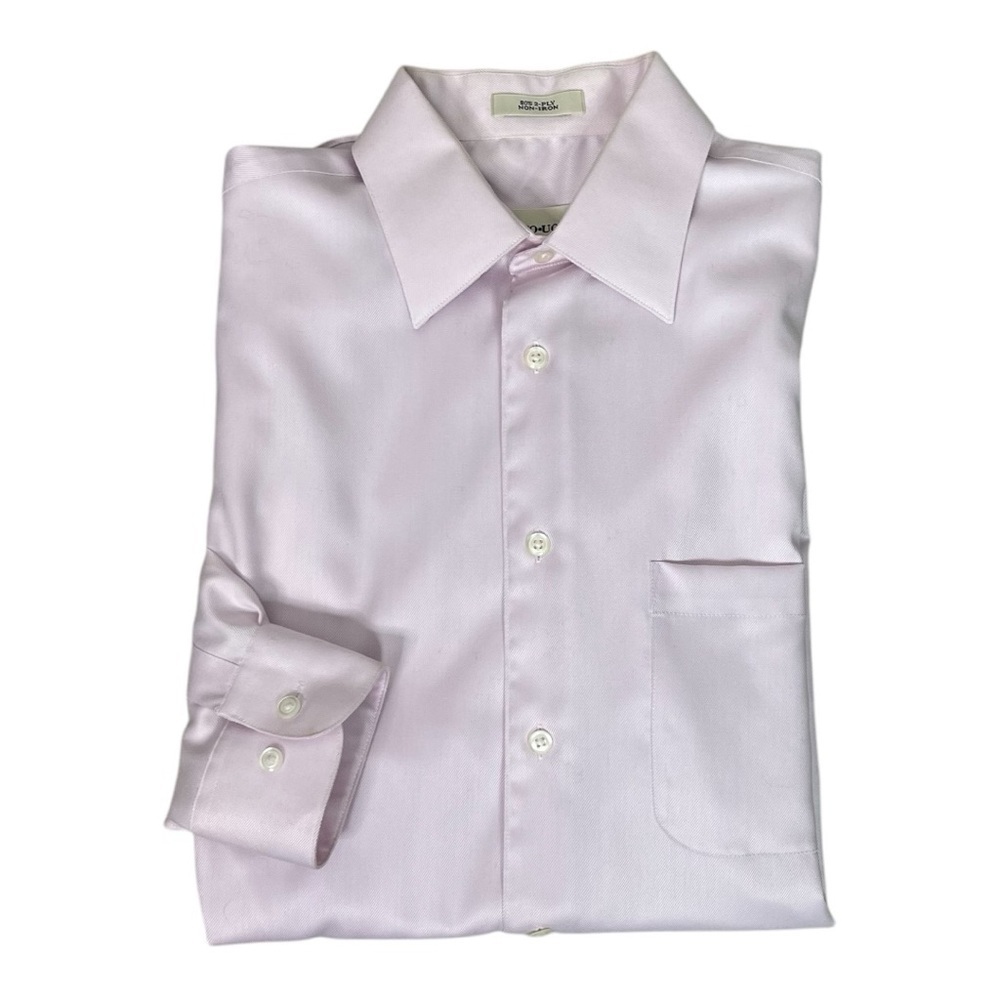 Pronto Uomo 2 Ply Non Iron Men's Pink Dress Shirt 15- 32/33 - Picture 1 of 6